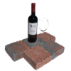 Pavé cave à vin, nuancé de rouge et de noir, 14,5 x 14,5 x 6 cm